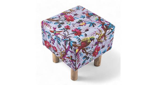 Verona Pouffe Stool (Bird Print Grey Kantha) by Urban Ladder - - 