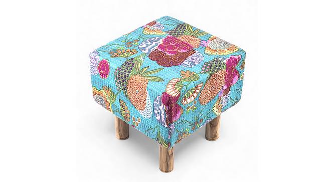Verona Pouffe Stool (Floral Print Green Kantha) by Urban Ladder - - 