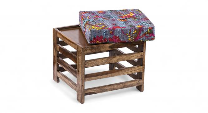 Houston Stool (Bird Print Grey Kantha) by Urban Ladder - - 
