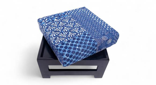 Kumkum Ottoman (Indigo Patchwork Kantha) by Urban Ladder - - 