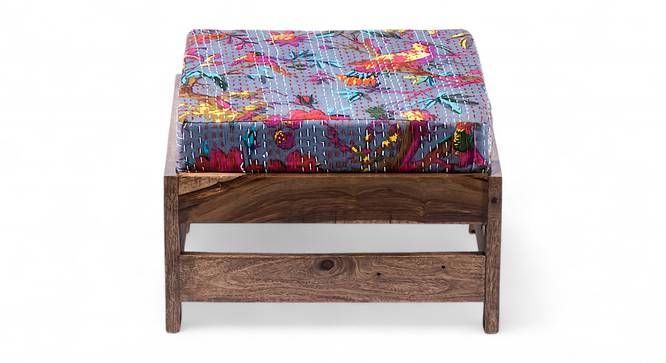 Amber Foot Stool (Bird Print Grey Kantha) by Urban Ladder - - 