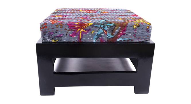 Kumkum Ottoman (Bird Print Grey Kantha) by Urban Ladder - - 