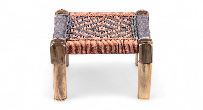 Riaza Stool (Grey & Orange) by Urban Ladder - - 