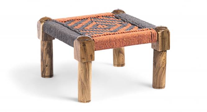 Riaza Stool (Grey & Orange) by Urban Ladder - - 