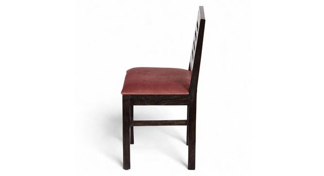 Rosslyn Sheesham Wood Set of 2 Dining Chairs in Mahogany Finish & Coral Pink Velvet Cushion Seat (Mahogany Finish, Set Of 2 Set) by Urban Ladder - - 