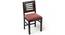 Rosslyn Sheesham Wood Set of 2 Dining Chairs in Mahogany Finish & Coral Pink Velvet Cushion Seat (Mahogany Finish, Setof 1 Set) by Urban Ladder - - 