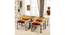 Hamilton Sheesham Wood 2 Seater Maachi Bench set with 2 Stools in Assorted Multi-Colour Chindi & Yellow Rope Canning (Lacquered Finish, Multicoloured & Yellow Rope, Bench With 2 Stools Set) by Urban Ladder - - 