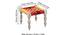 Hamilton Sheesham Wood 2 Seater Maachi Bench set with 2 Stools in Assorted Multi-Colour Chindi & Yellow Rope Canning (Lacquered Finish, Multicoloured & Yellow Rope, Bench With 2 Stools Set) by Urban Ladder - - 