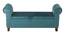 Queens Solid Wood 2 Seater Bench/ Couch with inside Storage Space in Turquoise Sea Velvet (Turquoise, Lacquered Finish, Bench Only Set) by Urban Ladder - - 