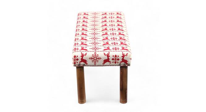 Asteria Solid Wood 2 Seater Bench in Stripe Multi Colour Jackard fabric (Red, Lacquered Finish, Bench Only Set) by Urban Ladder - - 