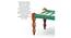 Hamilton Sheesham Wood 2 Seater Maachi Bench set with 2 Stools in Assorted Multi-Colour Chindi & Yellow Rope Canning (Green & White, Lacquered Finish, Bench Only Set) by Urban Ladder - - 