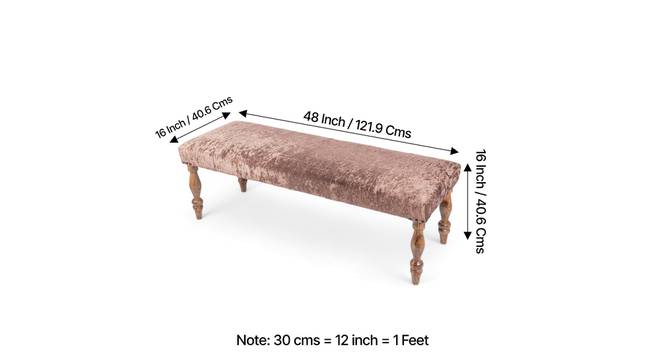 Cairo Bench - Velvet Brown (Teak Finish, Velvet Brown) by Urban Ladder - - 