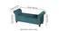 Queens Solid Wood 2 Seater Bench/ Couch with inside Storage Space in Turquoise Sea Velvet (Turquoise, Lacquered Finish, Bench Only Set) by Urban Ladder - - 