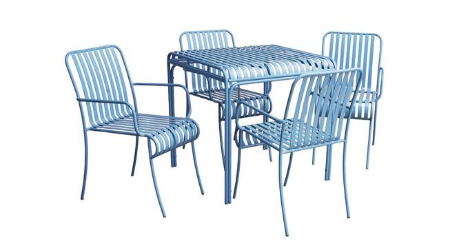 Opal Metal Four Seater Dining Table (Blue, Painted Finish) by Urban Ladder - - 