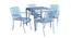 Opal Metal Four Seater Dining Table (Blue, Painted Finish) by Urban Ladder - - 