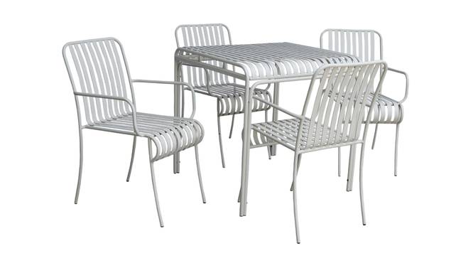 Opal Metal Four Seater Dining Table (White, Painted Finish) by Urban Ladder - - 