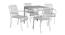 Opal Metal Four Seater Dining Table (White, Painted Finish) by Urban Ladder - - 