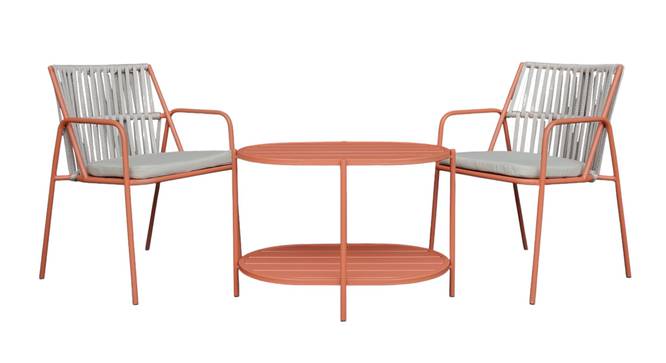 Crema Metal Outdoor Arm Chair Set of 2 Green (Orange) by Urban Ladder - - 
