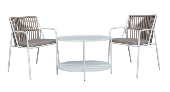 Crema Metal Outdoor Arm Chair Set of 2 Green (White) by Urban Ladder - - 