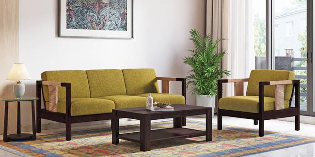Cairo Wooden Sofa (Green Olivia) (1-seater Custom Set - Sofas, None Standard Set - Sofas, Regular Sofa Size, Regular Sofa Type, Green Olivia, Solid_Wood Sofa Material)