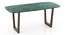 Adria Jade Green Marble Top Dining Table With Set of 6 Ludo Dining Chairs (Tan Leatherette, Jade Green Finish) by Urban Ladder - - 972947