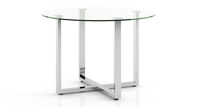 Sanchez 4 Seater Round Glass Top Dining Table (Silver Finish) by Urban Ladder - - 