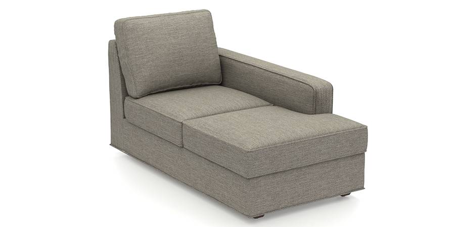 Apollo Sofa Set (Mist, Fabric Sofa Material, Compact Sofa Size, Firm Cushion Type, Sectional Sofa Type, Right Aligned Chaise Sofa Component, Regular Back Type, Regular Back Height) by Urban Ladder - - 98345