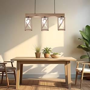 symplify Symmetric Beige Solid Wood Cluster Hanging Light-picture-19