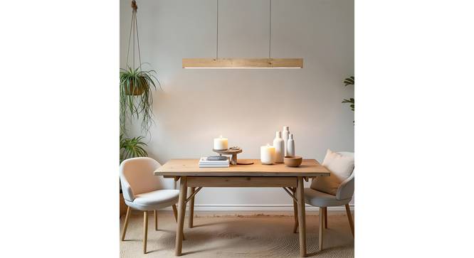 Slimline 36 Beige Solid Wood Single Hanging Light (Beige) by Urban Ladder - - 