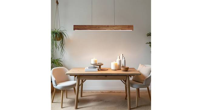 Slimline 48 Brown Solid Wood Single Hanging Light (Brown) by Urban Ladder - - 