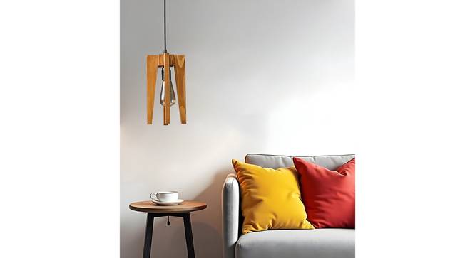 Jet Brown Solid Wood Single Hanging Light (Brown) by Urban Ladder - - 