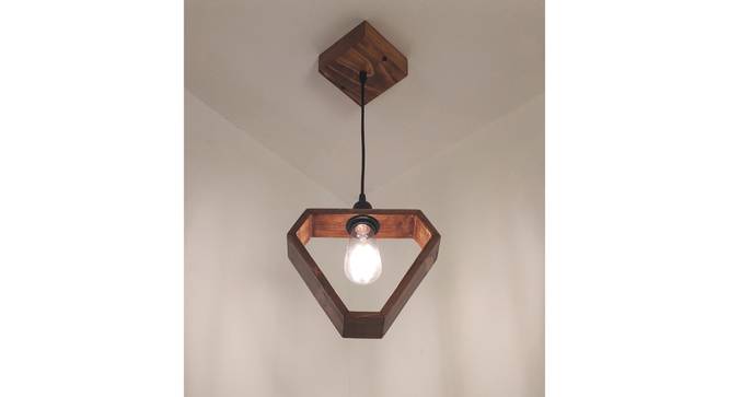 Clark Brown Solid Wood Single Hanging Light (Brown) by Urban Ladder - - 