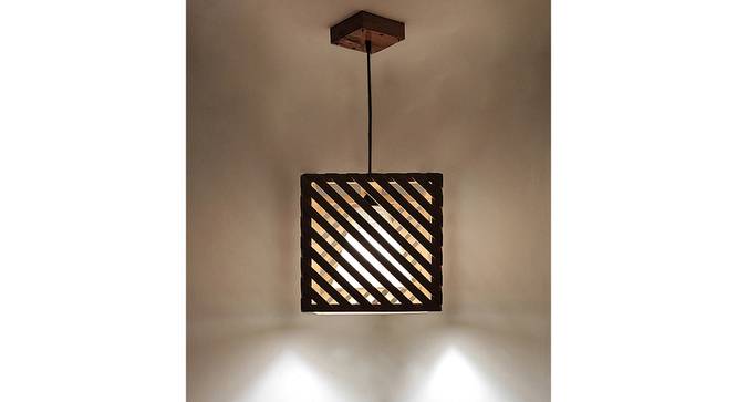 Oblique Beige Solid Wood Single Hanging Light (Beige) by Urban Ladder - - 
