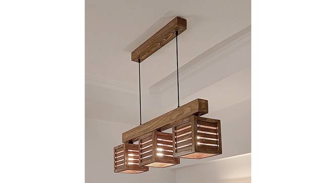 Lyon Brown Solid Wood Cluster Hanging Light (Brown) by Urban Ladder - - 