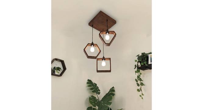Clark Brown Solid Wood Cluster Hanging Light (Brown) by Urban Ladder - - 