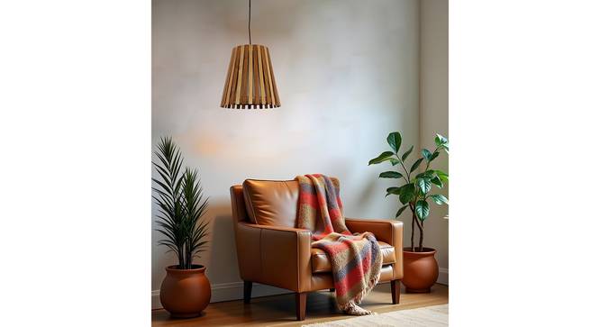 Soyuz Brown Solid Wood Single Hanging Light (Brown) by Urban Ladder - - 