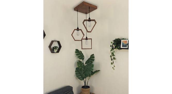 Clark Brown Solid Wood Cluster Hanging Light (Brown) by Urban Ladder - - 