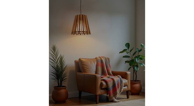 Soyuz Brown Solid Wood Single Hanging Light (Brown) by Urban Ladder - - 