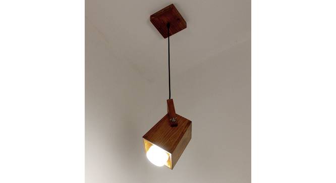 Focal Brown Solid Wood Single Hanging Light (Brown) by Urban Ladder - - 