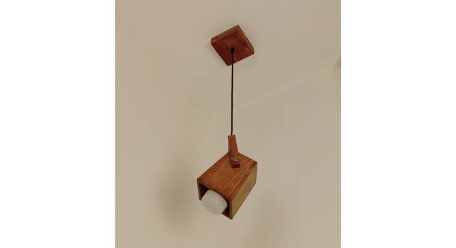 Focal Brown Solid Wood Single Hanging Light (Brown) by Urban Ladder - - 