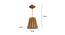 Soyuz Brown Solid Wood Single Hanging Light (Brown) by Urban Ladder - Dimension - 983820
