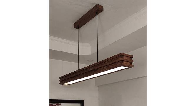 Artline 48 Brown Solid Wood Single Hanging Light (Brown) by Urban Ladder - - 