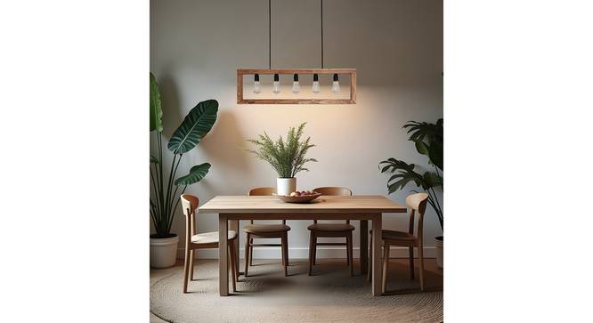 Abacus Brown Solid Wood Cluster Hanging Light (Brown) by Urban Ladder - - 