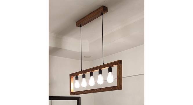 Abacus Brown Solid Wood Cluster Hanging Light (Brown) by Urban Ladder - - 