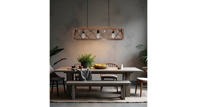 Symmetric Centrum Brown Solid Wood Cluster Hanging Light (Brown) by Urban Ladder - - 