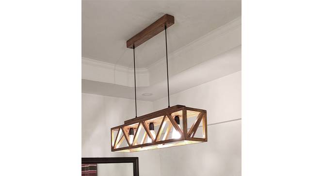 Symmetric Centrum Brown Solid Wood Cluster Hanging Light (Brown) by Urban Ladder - - 