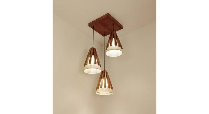 Flue Brown Solid Wood Cluster Hanging Light (Brown) by Urban Ladder - - 