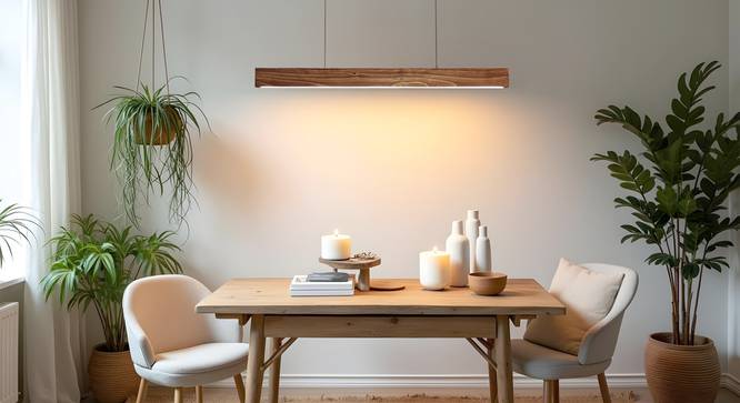 Slimline 36 Brown Solid Wood Single Hanging Light (Brown) by Urban Ladder - - 