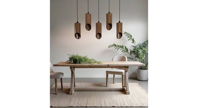 Cedar 5 Series Brown Solid Wood Cluster Hanging Light (Brown) by Urban Ladder - - 