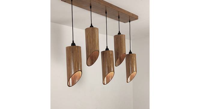 Cedar 5 Series Brown Solid Wood Cluster Hanging Light (Brown) by Urban Ladder - - 